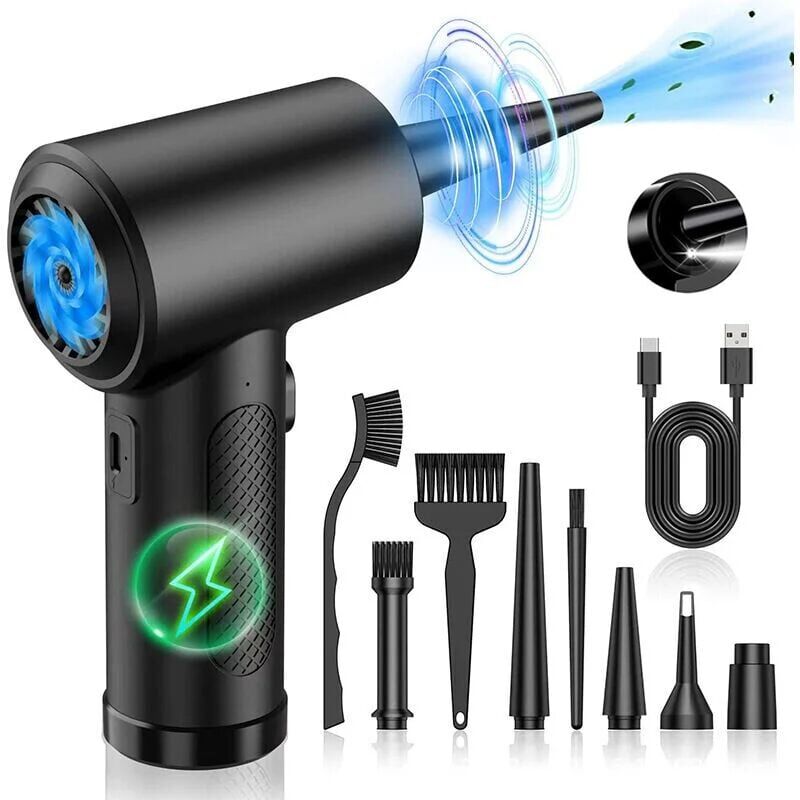foto del prodotto snq aspirapolvere ad aria compressa senza fili, ricaricabile tramite usb, 51.000 giri min sostituzione ideale per bombolette di aria compressa 