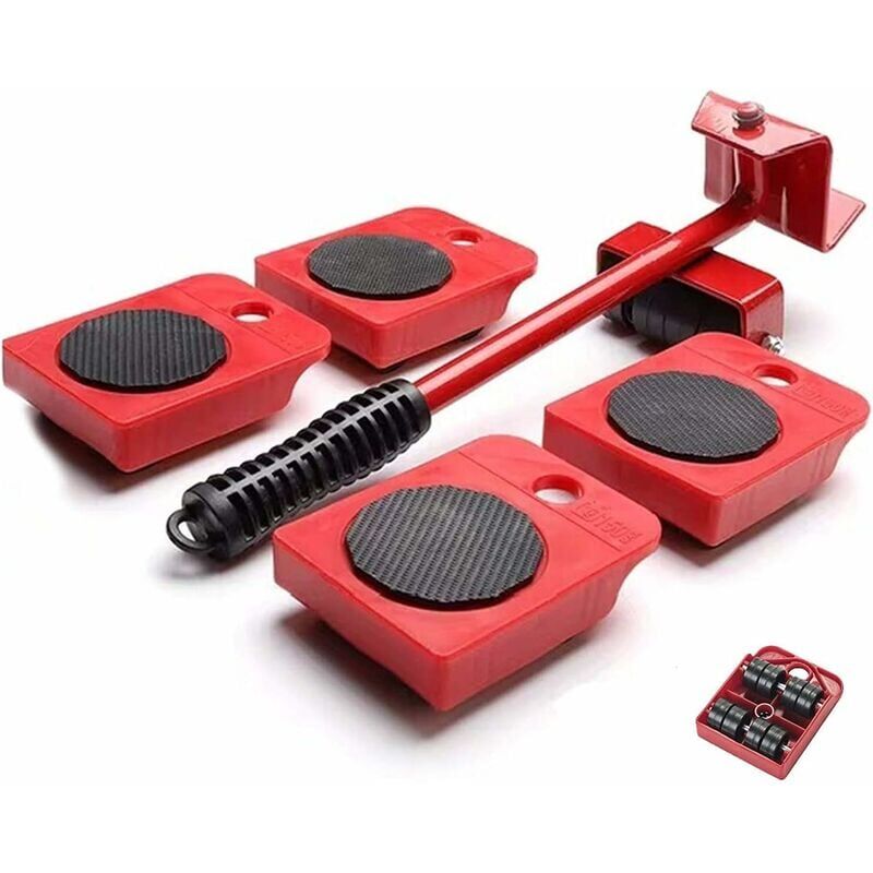 foto del prodotto snq attrezzo per spostare mobili 5 in 1, per sollevare e spostare mobili, per mobili frigoriferi pianoforti pesanti ecc. carico massimo 150 kg