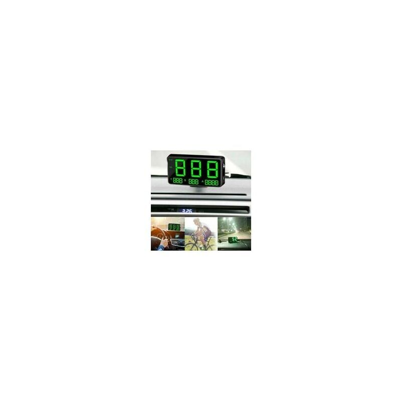 foto del prodotto snq auto moto gps digitale tachimetro head up display mph allarme di velocit eccessiva 105x16x60mm 