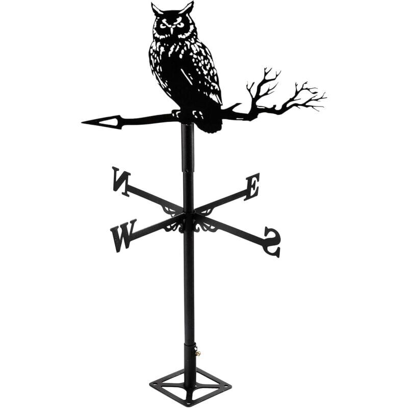 foto del prodotto snq banderuola decorativa a forma di gufo acciaio inossidabile nero
