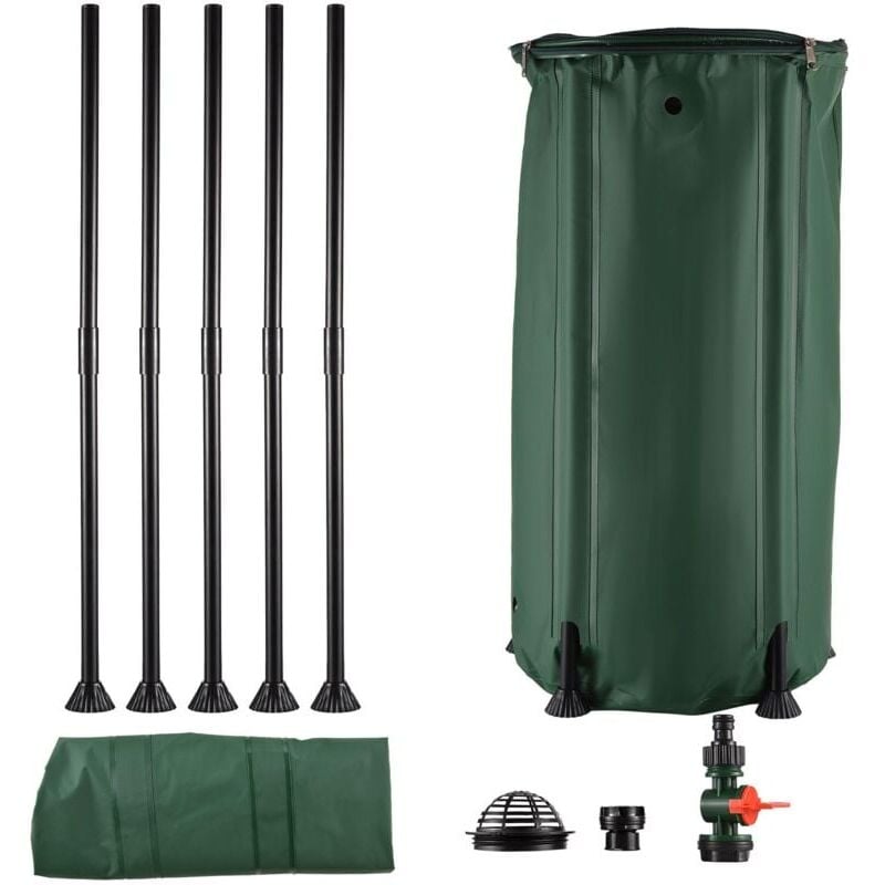 foto del prodotto snq barile per acqua piovana pieghevole portatile, serbatoio di stoccaggio dell acqua da 100 litri, kit per barile di raccolta dell acqua piovana,