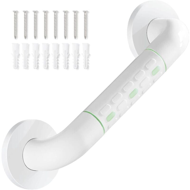foto del prodotto snq barra di sostegno per doccia dritta in acciaio inox con finitura in plastica, maniglia per doccia antiscivolo montata a parete,