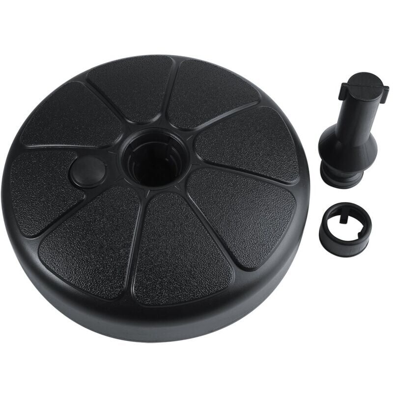 foto del prodotto snq base per ombrellone nera, riempibile di sabbia, supporto per ombrellone rotondo in plastica, supporto portatile per interni, resistente,