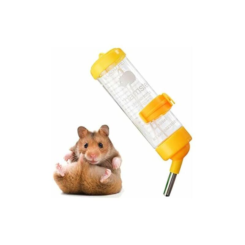 foto del prodotto snq bevitore per bottiglia d acqua in plastica per conigli, criceti, piccoli animali, giallo