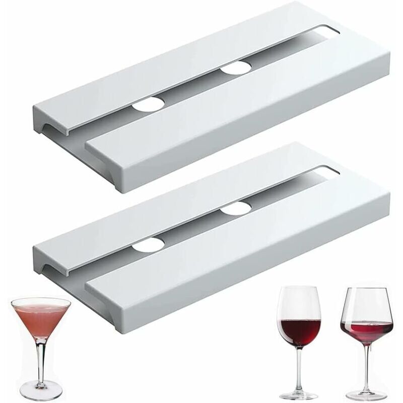 foto del prodotto snq bianco, 2 25,3112cm portabicchieri da vino sospeso non necessita di foratura, grande capacit , portabicchieri da vino sospeso per cucina e bar