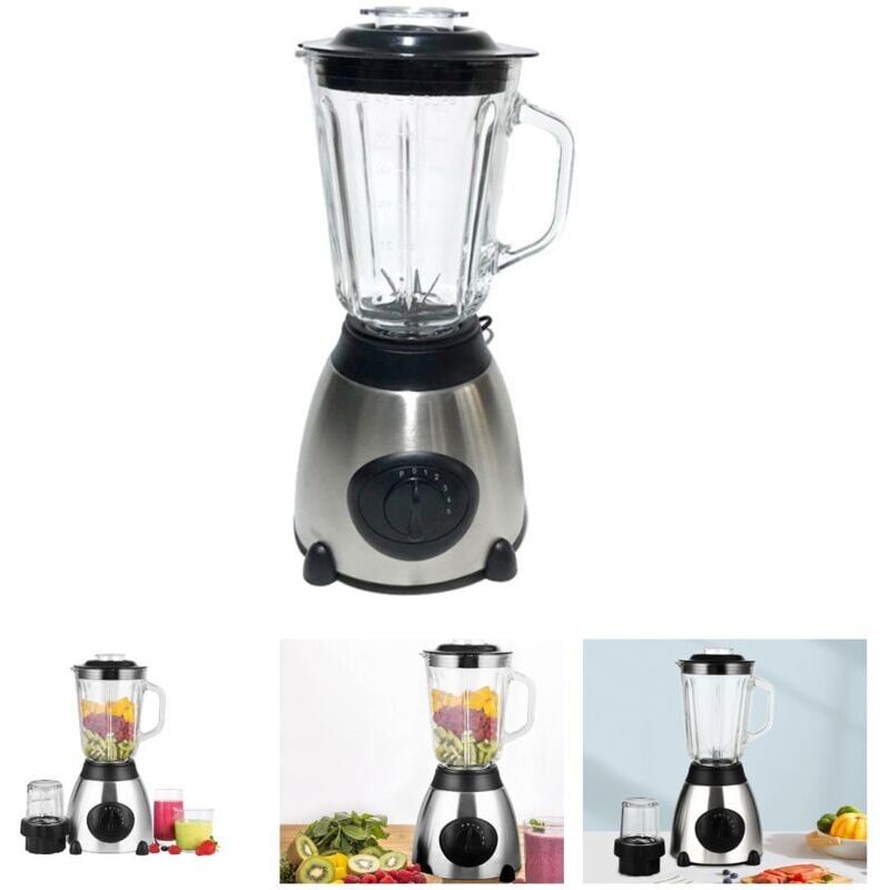 foto del prodotto snq blender batteur sur socle multifonctionnel, mixeur avec tasse de 1,5 l, 6 couteaux en acier inoxydable, jus de fruits et l gumes, blender