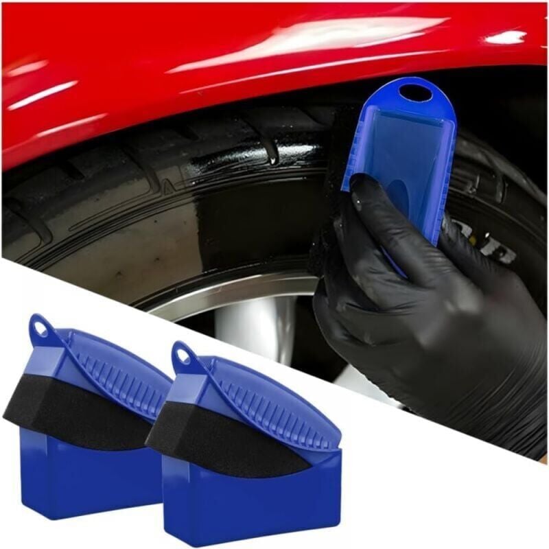 foto del prodotto snq blu 2 pezzi applicatori per la cura dei pneumatici spugna, applicatori per lucidatura della cera per auto spugne per la pulizia della