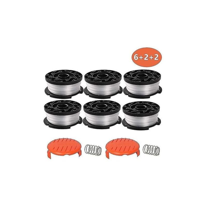 foto del prodotto snq bobina di filo da 6 pezzi con 2 coperture per sostituire i tagliabordi black decker
