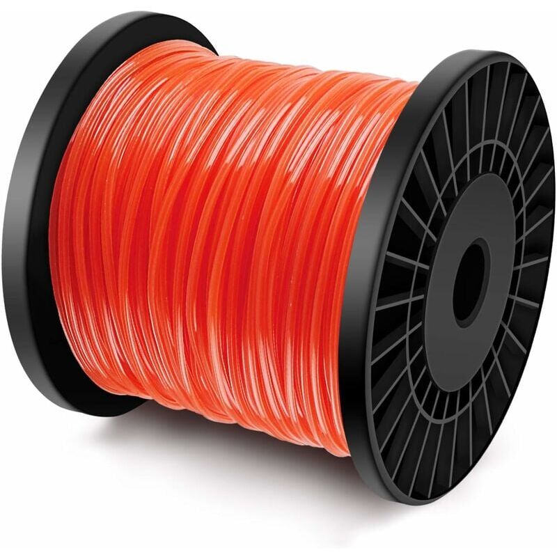 foto del prodotto snq bobina per tosaerba a 5 lame in nylon, 2,4 mm x 100 metri, arancione e rosso