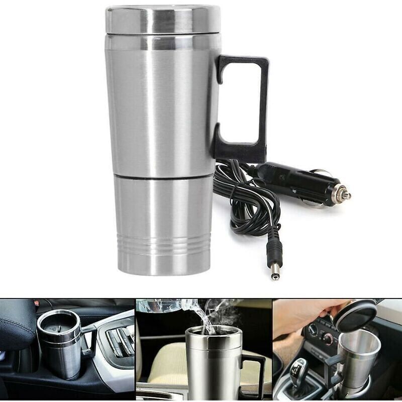 foto del prodotto snq bollitore per auto da 300 ml in acciaio inox, accendisigari da 12 v, bollitore da viaggio adatto per caff , t , acqua, riscaldamento della tazza