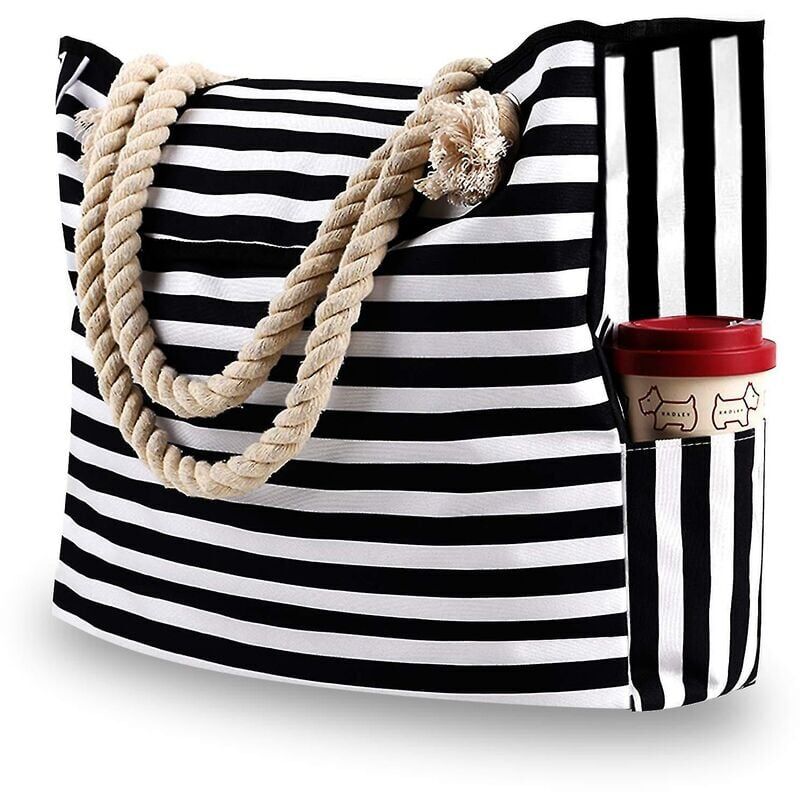 foto del prodotto snq borsa da spiaggia in tela impermeabile oversize con 4 tasche interne per viaggi, fitness, nuoto