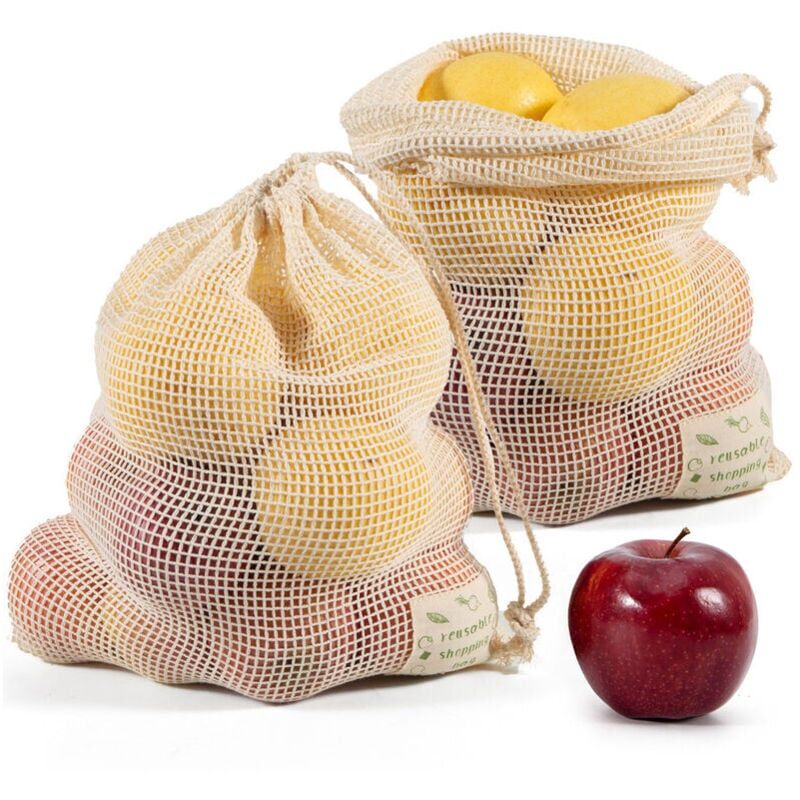 foto del prodotto snq borse riutilizzabili per frutta e verdura borse riutilizzabili borse a rete borse riutilizzabili in lino per la verdura borse per la