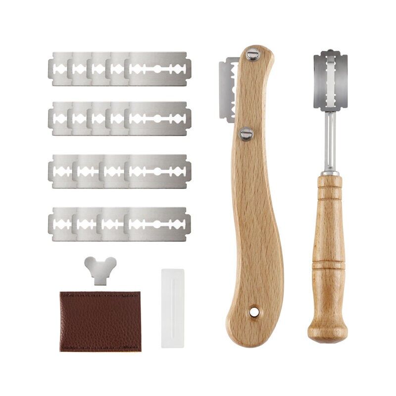 foto del prodotto snq bread lame baker, coltello per tagliare il pane con 20 lame in acciaio inossidabile per incidere modelli di pane fai da te