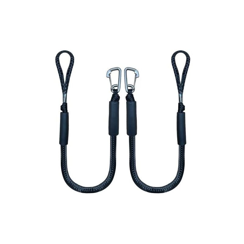 foto del prodotto snq bungee dock line con gancio corda di ormeggio nera per barca confezione da 2 da 4 piedi e nera