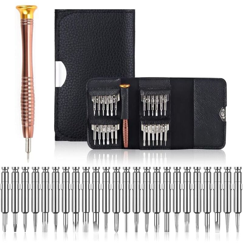foto del prodotto snq cacciavite di precisione mini 25 in 1 kit di cacciaviti di precisione strumenti di riparazione, set di strumenti per cacciaviti custodia in