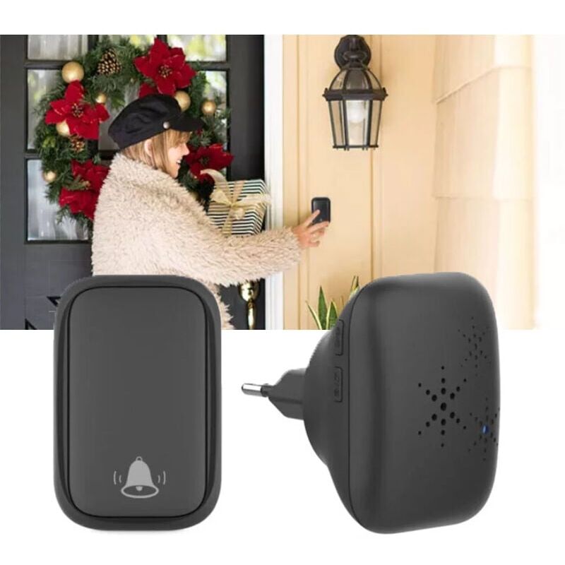 foto del prodotto snq campanello esterno wireless, campanello e campanello, campanello elettronico impermeabile ip44 da 150 metri, 38 cambi di musica, controllo del