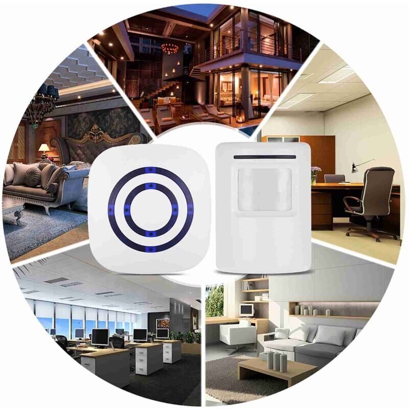 foto del prodotto snq campanello intelligente 38 suonerie campanello wireless a infrarossi umano con movimento per il negozio e l utente 