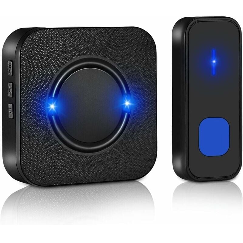 foto del prodotto snq campanello senza fili, campanello da 300 metri ip55 impermeabile elettronico, kit campanello impermeabile con 1 ricevitore plug in, 55 melodie,
