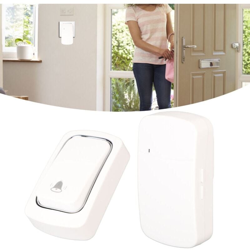 foto del prodotto snq campanello senza fili, citofono, voce, abs, senza foro, per casa e stanza, spina eu 100 230v 