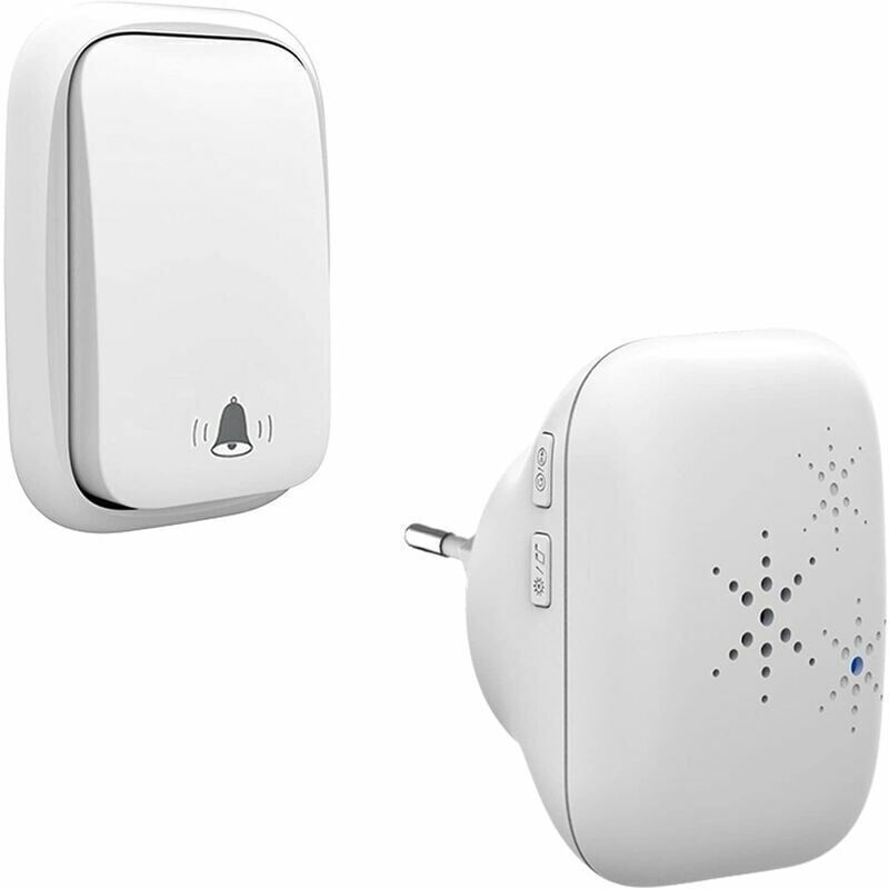 foto del prodotto snq campanello wireless e senza batteria, da esterno, impermeabile, ip65, resistente a neve, pioggia, umidit , bianco