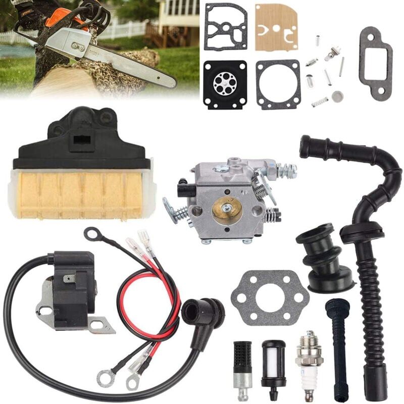 foto del prodotto snq carburetor for stihl 021 023 025 ms210 ms230 ms250 chainsaw carb with 1123 160 1650 air filter ignition coil fuel line tune up kit replace