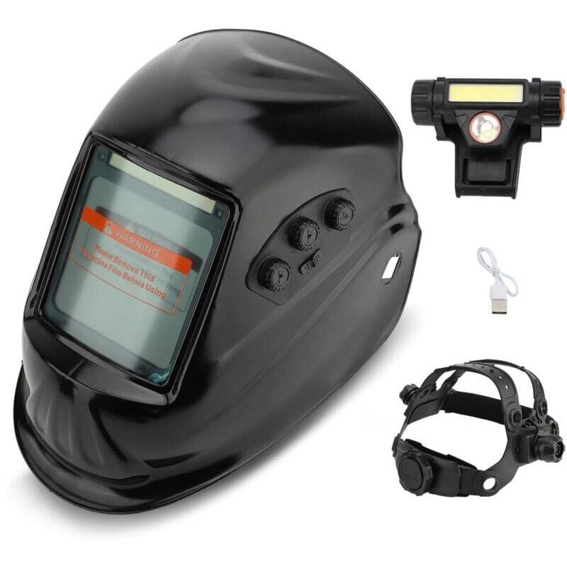 foto del prodotto snq casco per saldatura automatico , con schermo lcd per saldatura tig mig mma e rettifica nero 