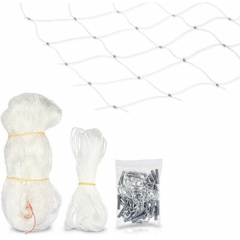 foto del prodotto snq cat safety net rete di protezione trasparente per balconi rete anti fuga per finestre e terrazze nessuna perforazione 3,6 m 