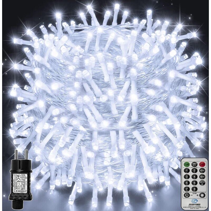 foto del prodotto snq catena luminosa a led da 100 m, 1000 luci di natale a led, ip44 impermeabile con telecomando e timer, 8 modalit , decorazione per feste di