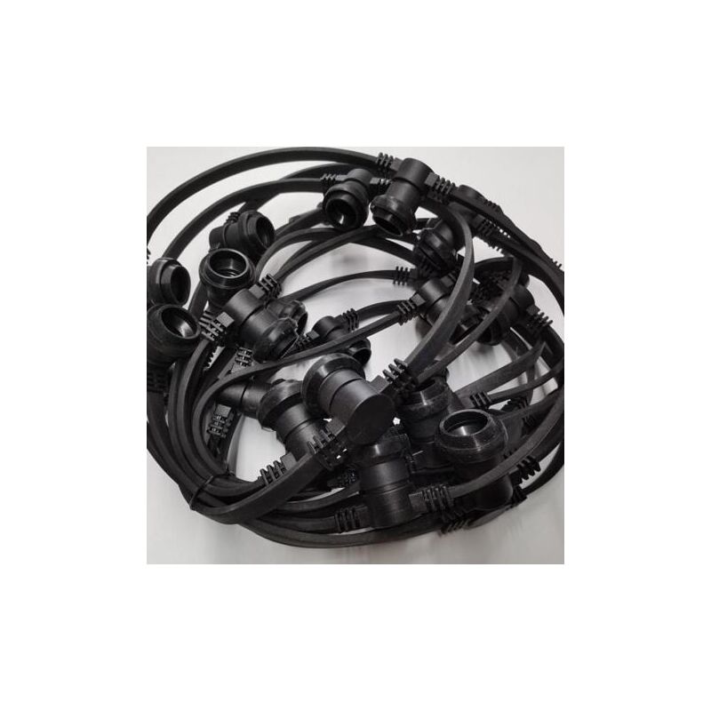 foto del prodotto snq catena luminosa esterna 10m ip65 nero collegabile catena luminosa esterna per lampadine e27 10 lampadine catena luminosa esterna per