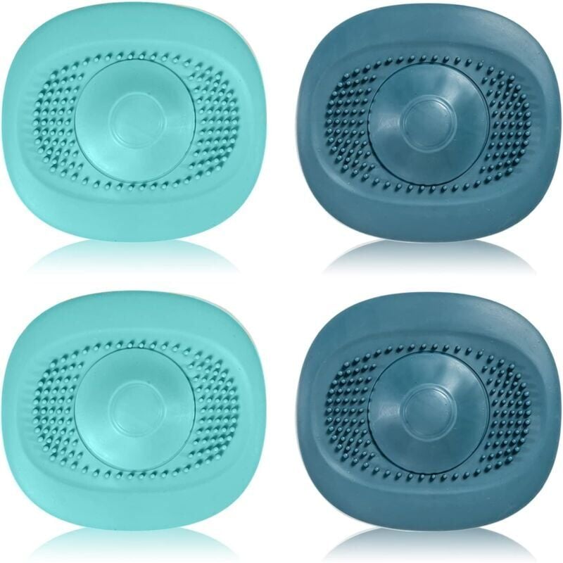 foto del prodotto snq cattura peli per doccia, tappo per lavello da cucina, 4 filtri morbidi per lavello in silicone con forte assorbimento, pu premere vortex per