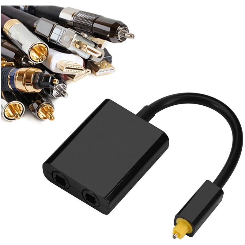 foto del prodotto snq cavo audio adattatore splitter audio digitale ottico toslink a doppia porta, cavo audio in fibra ottica, 1 ingresso 2 uscite