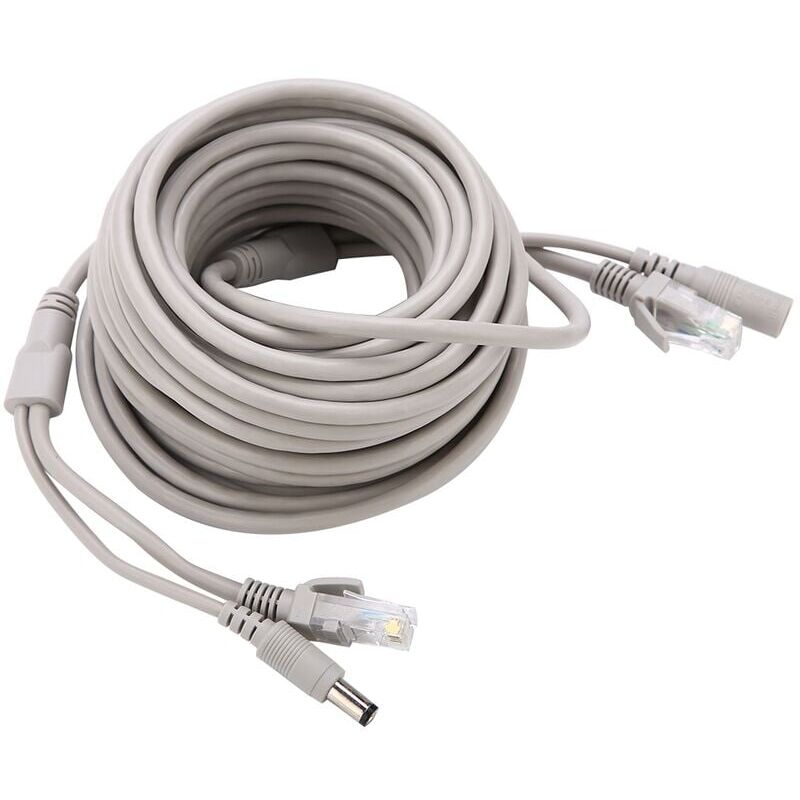 foto del prodotto snq cavo cctv rj45 dc ethernet da 5 m 10 m 15 m 20 m per telecamere ip, sistema nvr, 10 mbps 100 mbps 10 m 