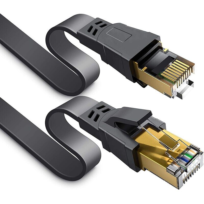foto del prodotto snq cavo ethernet cat 8 da 20 m, cavo di rete lan gigabit rj45 piatto ad alta velocit , cavo patch internet da 40 gbps 2000 mhz per switch, router,