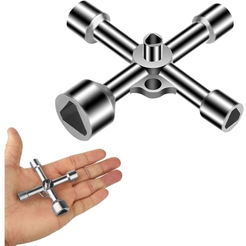 immagine 0 del prodotto snq chiave triangolare a 4 vie, 5 misure, diametro interno 7 mm 10 mm 12 mm 13 mm 18 mm, chiave multiuso per scatola di commutazione, contatore del