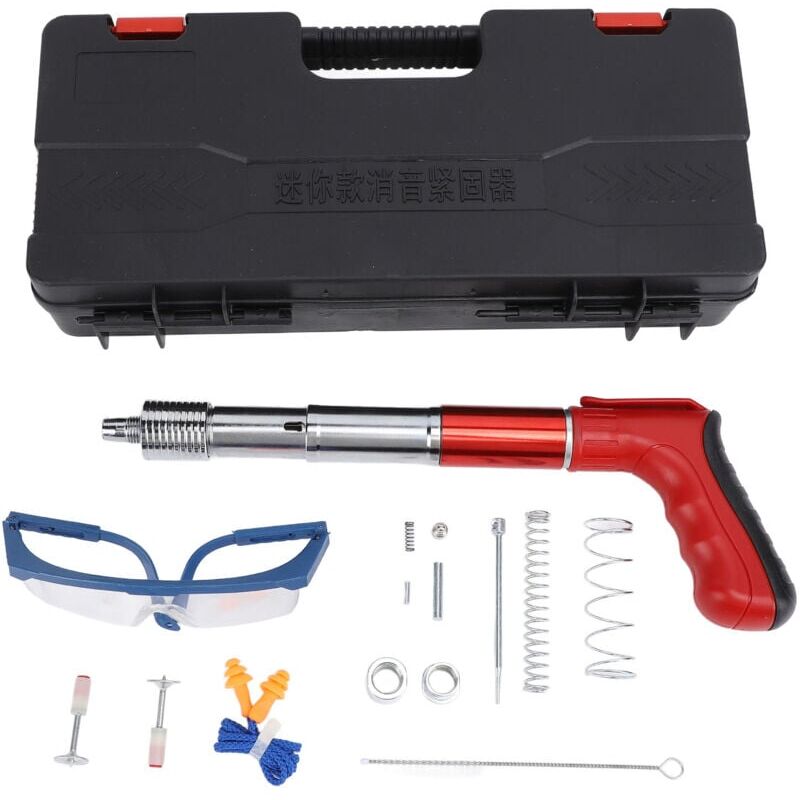foto del prodotto snq chiodatrice rivettatrice chiodo per cemento pistola per chiodi in acciaio con chiodi rotondi con occhiali e guanti tappi per le orecchie