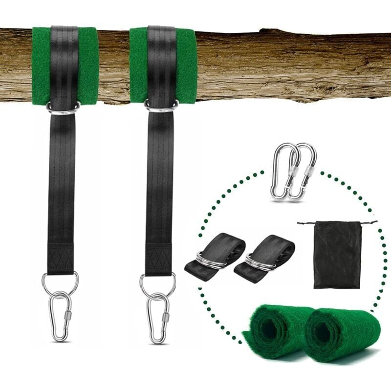 foto del prodotto snq cinghia per amaca 1,50 m x 2, attacco per amaca, kit cinghia di sospensione regolabile, con anello a d moschettoni di alta qualit carico