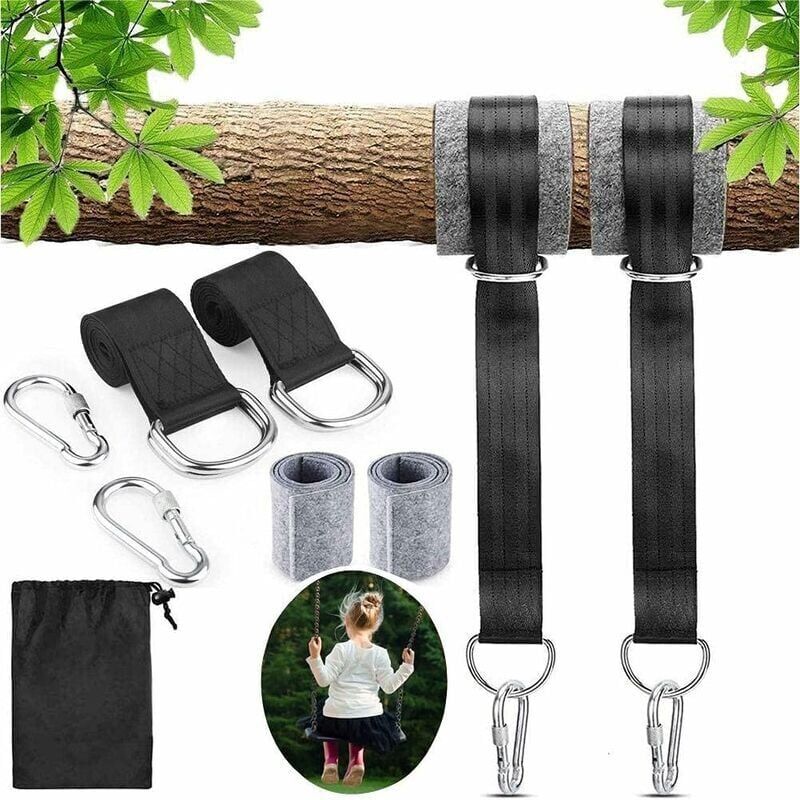 foto del prodotto snq cinghie per amaca, amaca fissaggio con altalena per albero, cinghia per altalena sospesa resistente con anello a d e cinghie per amaca per
