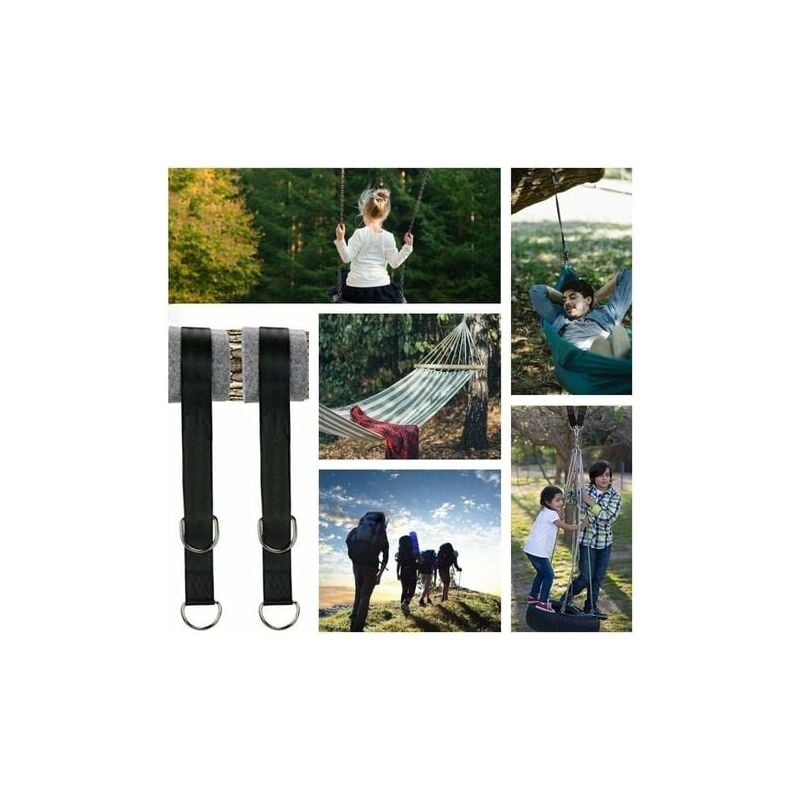 foto del prodotto snq cinghie per amaca, attacco per amaca con altalena per albero cinghia per altalena sospesa resistente con anello a d e cinghie per amaca max 550