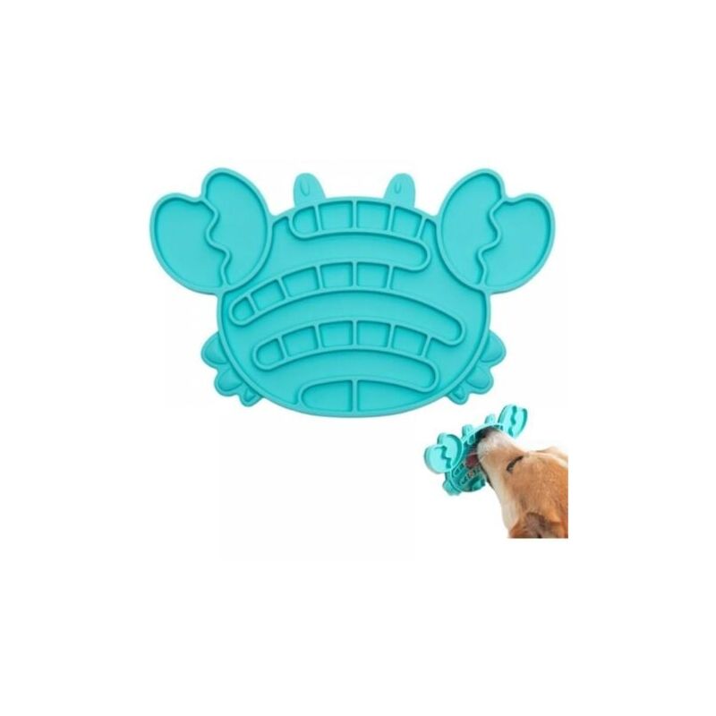 foto del prodotto snq ciotola slow feeder anti gluttony tappetino antiscivolo per animali domestici favorisce la digestione lenta per cani e gatti blue crab