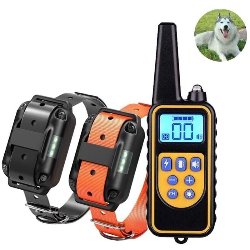 immagine 0 del prodotto snq collare da addestramento, impermeabile e ricaricabile ip67, con portata di 800 m e 99 modalit , vibrazione, scossa elettrica e suono.