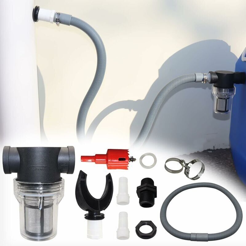 foto del prodotto snq collettore di acqua piovana per condotte circolari con tubo flessibile, set di raccolta acqua piovana, raccordo in pvc, collettore d acqua per