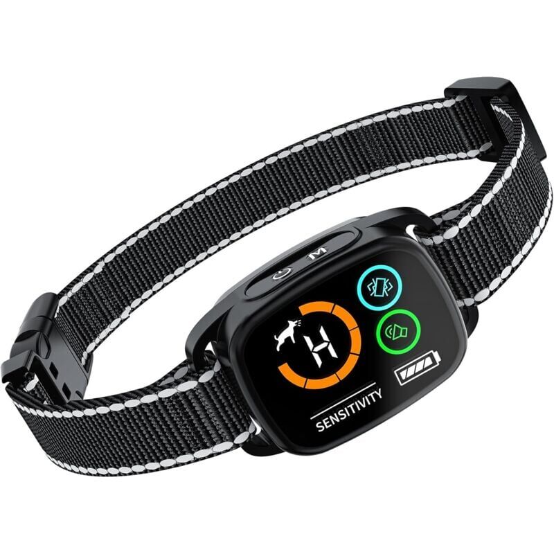 foto del prodotto snq collier anti aboiement chiens,modes son vibration vibration forte, d tection intelligente des aboiements, rechargeable, tanche ip67, pour