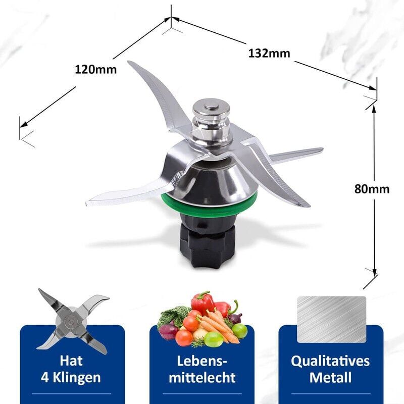 foto del prodotto snq coltello thermomix tm5 tm6, lama per robot vorwerk thermomix tm5 tm6, ricambio e accessorio sostitutivo, accessori per cucina e cottura,