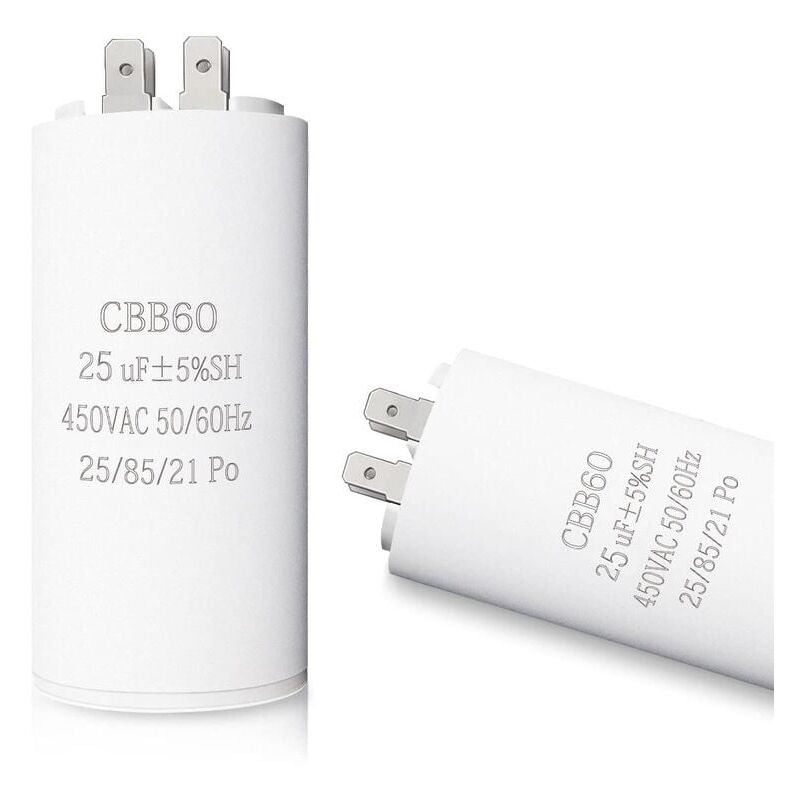 foto del prodotto snq condensatore di avviamento cbb60 25uf condensatore motore 25 f 45 x 95mm 50 60hz 450vac con vite m8 per motore elettrico asciugatrice lavatrice,