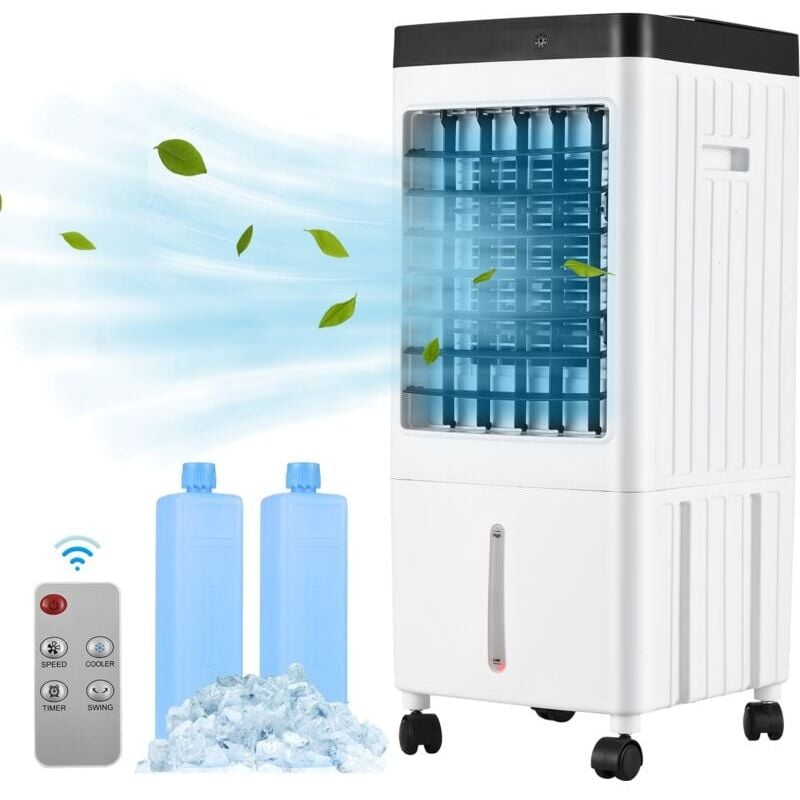 foto del prodotto snq condizionatore d aria portatile ventilatore raffreddatore evaporativo, 3 velocit , con timer da 7,5 ore e telecomando per casa, ufficio e