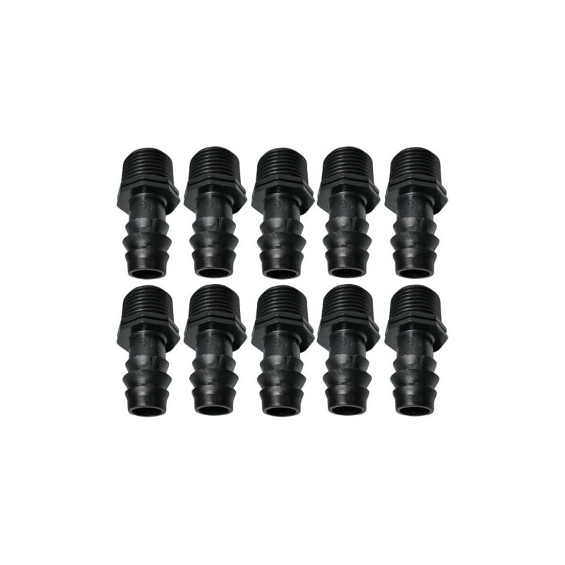 foto del prodotto snq confezione da 10 adattatori connettori per tubo flessibile antigoccia con attacco maschio 16mmx1 2 filettatura esterna per tubo 16mm 