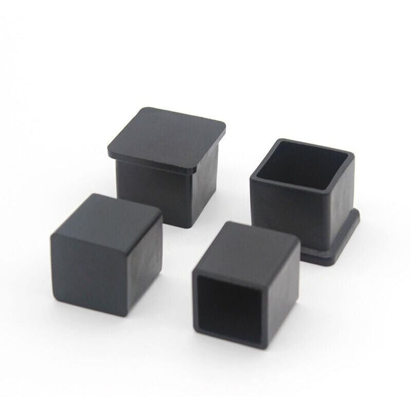 foto del prodotto snq confezione da 10 tappi quadrati per gambe di sedie, protezioni per pavimenti in gomma antiscivolo per mobili e tavoli, 20 x 20 mm, nero