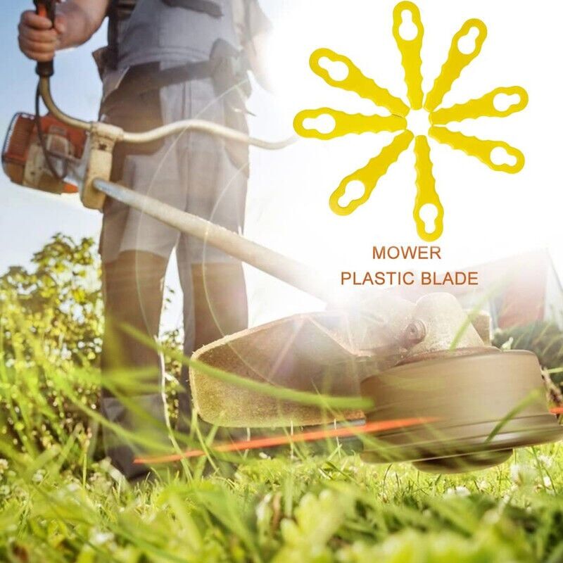 foto del prodotto snq confezione da 100 lame di ricambio compatibili con ryobi trimmer, testine a doppia lama seghettata rac155 rac157 rac158,
