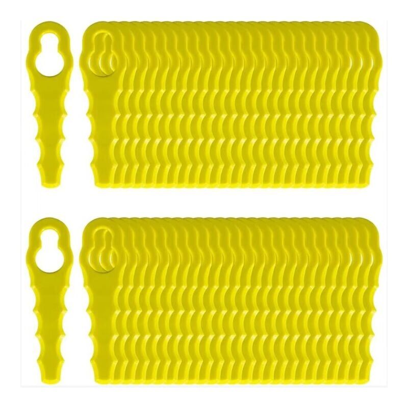 foto del prodotto snq confezione da 100 lame di ricambio compatibili con ryobi trimmer, testine a doppia lama seghettata rac155 rac157 rac158