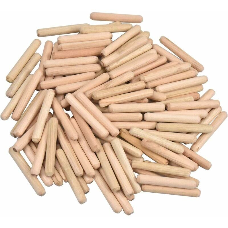 foto del prodotto snq confezione da 100 tasselli in legno scanalati, tasselli in legno rastremati, tasselli in betulla con estremit a spina, tasselli per mobili per